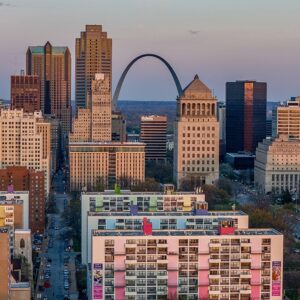 Downtown St. Louis at dusk